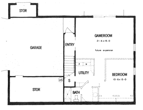 Southern Floor Plan - Lower Floor Plan #36-327