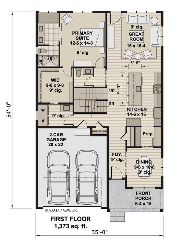 House Blueprint - Farmhouse Floor Plan - Main Floor Plan #51-1506
