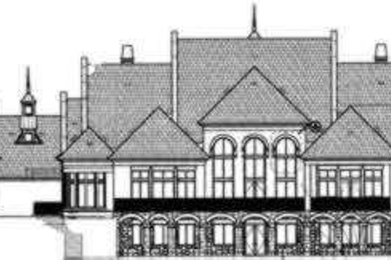 Home Plan - Exterior - Rear Elevation for European House Plan #119-183 - 5 bed, 6.5 bath