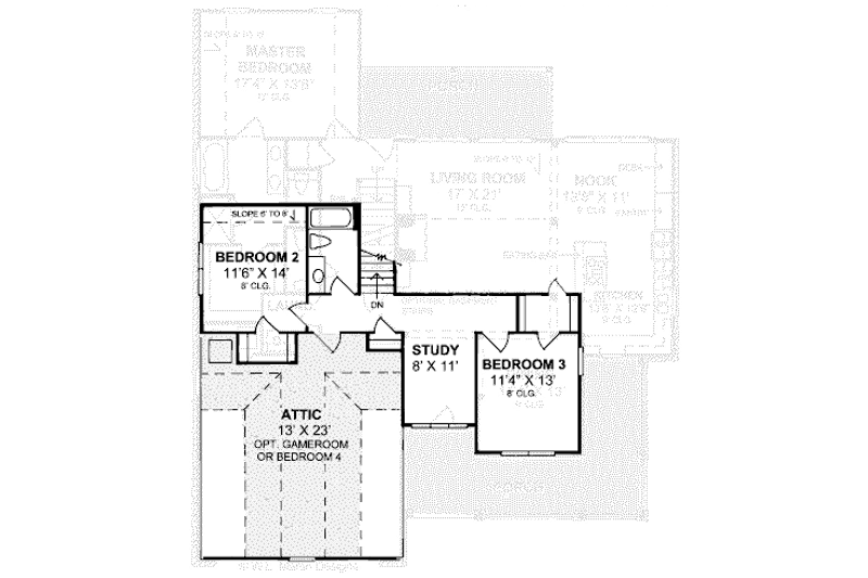 Architectural House Design - Floor Plan - Upper Floor for Traditional House Plan #20-377 - 3 bed, 2.5 bath