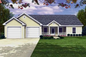 Ranch Exterior - Front Elevation Plan #21-112