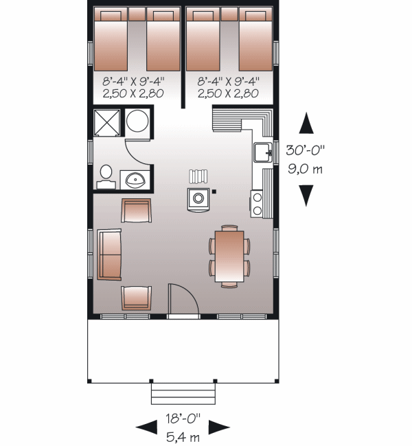Architectural House Design - Cottage Floor Plan - Main Floor Plan #23-2291