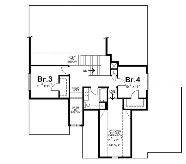 Home Plan - Craftsman Floor Plan - Upper Floor Plan #20-2317