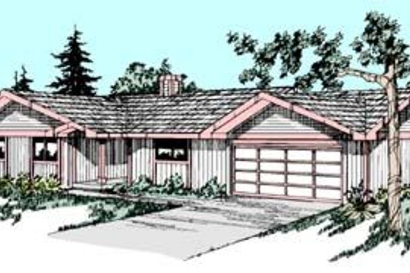 Architectural House Design - Ranch Exterior - Front Elevation Plan #60-421