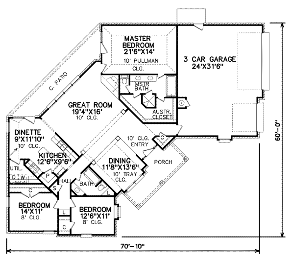 Traditional Floor Plan - Main Floor Plan #65-347