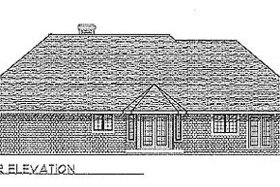 Exterior - Rear Elevation for Traditional House Plan #70-224 - 3 bed, 2 bath