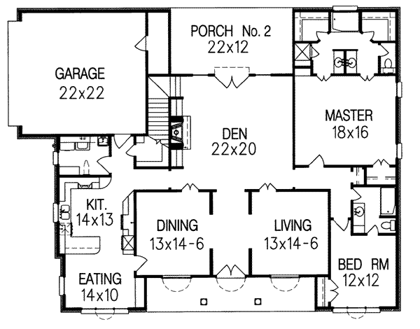 Colonial Floor Plan - Main Floor Plan #15-221