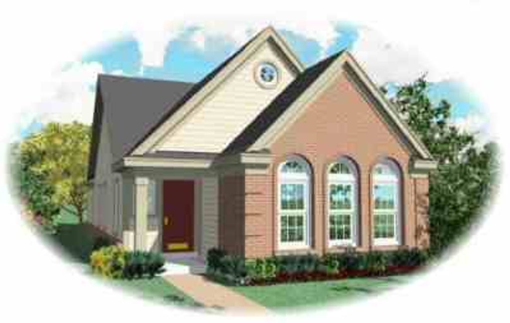 Exterior - Front Elevation 2 for European House Plan #81-185 - 3 bed, 2 bath