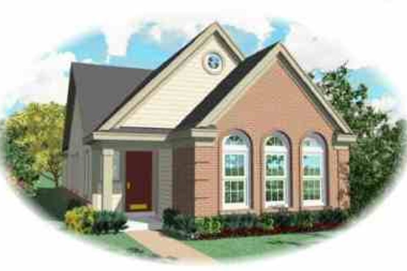 Exterior - Front Elevation 2 for European House Plan #81-185 - 3 bed, 2 bath