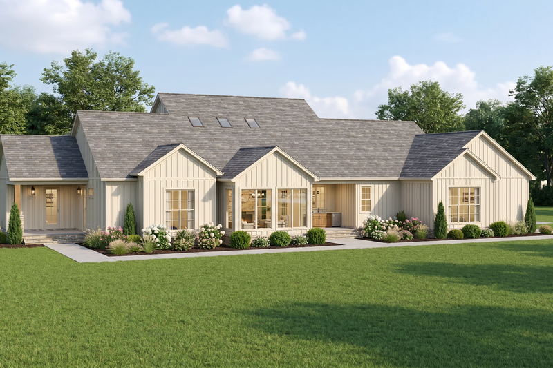 Architectural House Design - Exterior - Other Elevation 1 for Farmhouse House Plan #923-500 - 4 bed, 3.5 bath