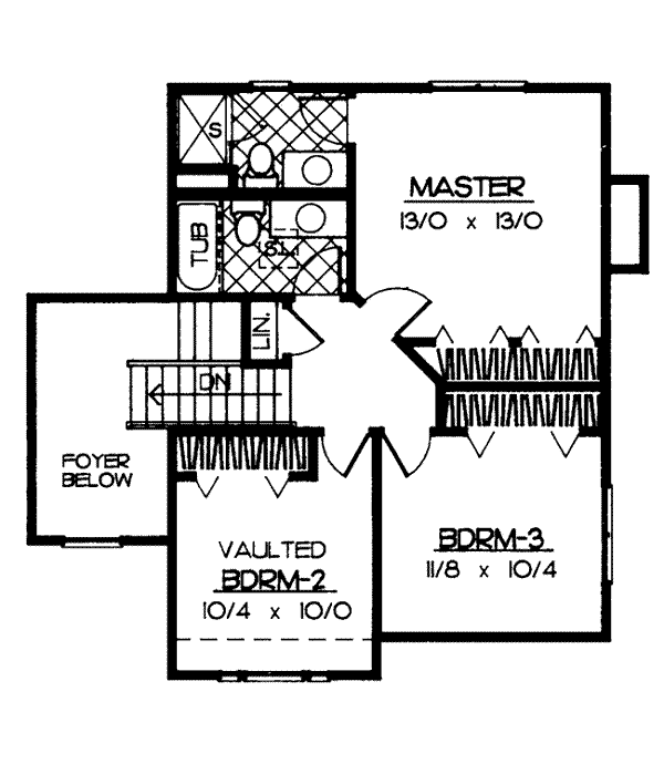 House Design - European Floor Plan - Upper Floor Plan #89-403