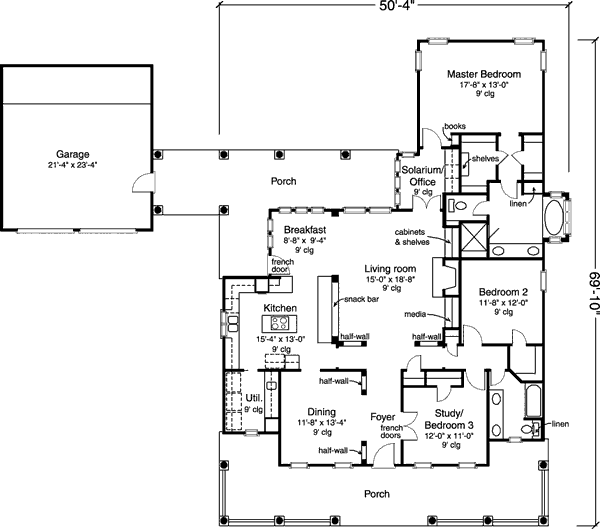 Country Floor Plan - Main Floor Plan #410-120