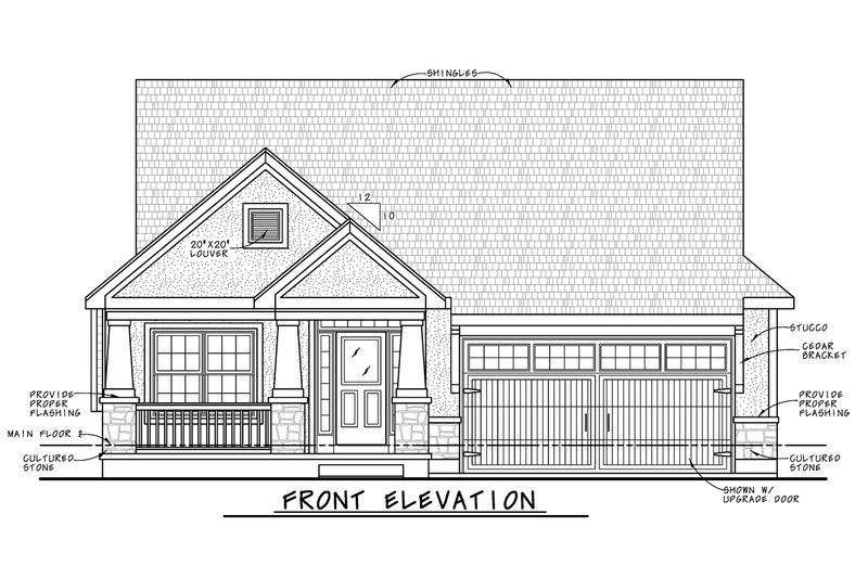 Architectural House Design - Exterior - Front Elevation 3 for Ranch House Plan #20-2313 - 4 bed, 3 bath