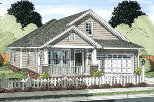 Exterior - Front Elevation 3 for Bungalow House Plan #513-2085 - 3 bed, 2 bath