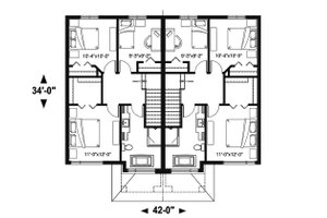 Floor Plan - Upper Floor for Modern House Plan #23-2639 - 6 bed, 2 bath
