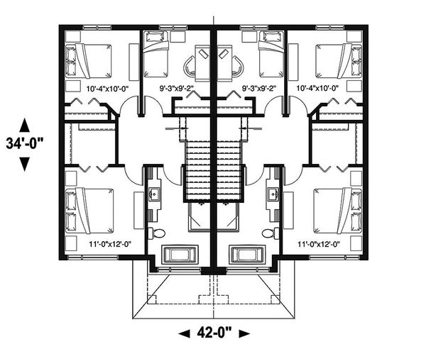 House Design - Modern Floor Plan - Upper Floor Plan #23-2639