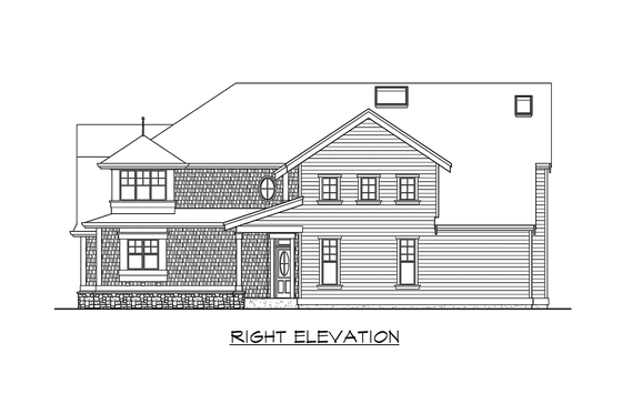 Exterior - Other Elevation 3 for Colonial House Plan #132-122 - 4 bed, 2.5 bath