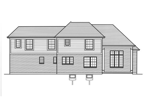 Exterior - Rear Elevation for Craftsman House Plan #46-898 - 3 bed, 2.5 bath