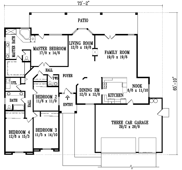 House Design - Floor Plan - Main Floor Plan #1-1185