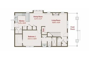 Floor Plan - Main Floor for Craftsman House Plan #461-24 - 3 bed, 2.5 bath