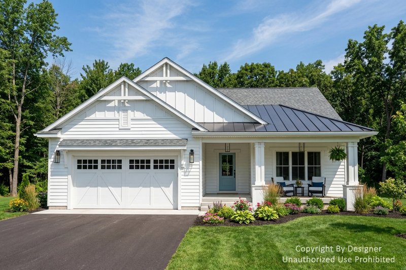 Architectural House Design - Exterior - Front Elevation 2 for Farmhouse House Plan #51-1519 - 3 bed, 2.5 bath