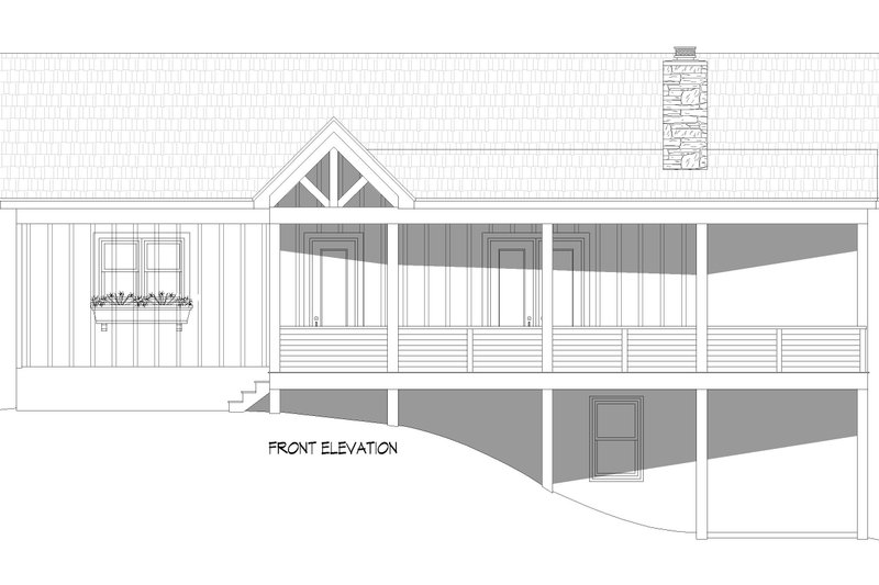 House Blueprint - Exterior - Front Elevation 3 for Country House Plan #932-1440 - 3 bed, 2.5 bath