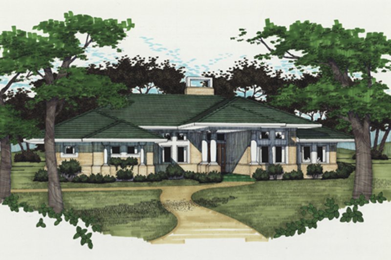 Home Plan - Prairie Exterior - Front Elevation Plan #120-150