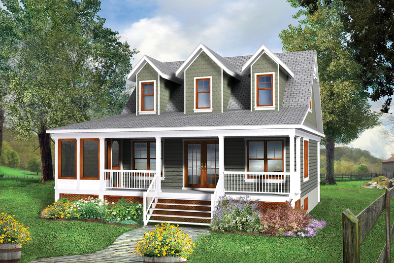 Country Style House Plan - 3 Beds 2 Baths 1214 Sq/Ft Plan #25-4748