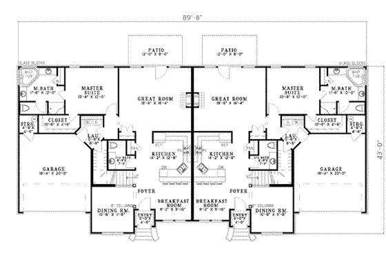 Floor Plan - Main Floor for European House Plan #17-631 - 3 bed, 2.5 bath