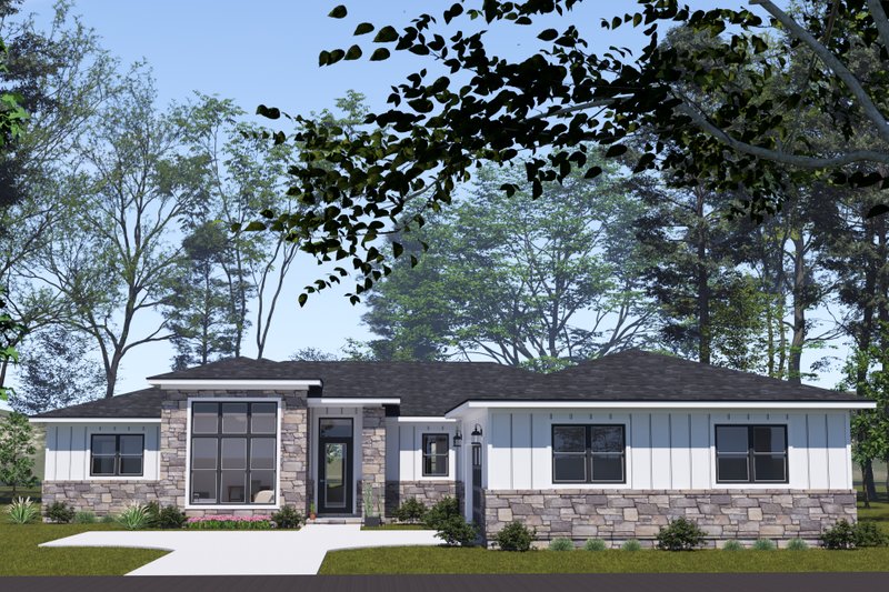 House Blueprint - Modern Exterior - Front Elevation Plan #513-2329
