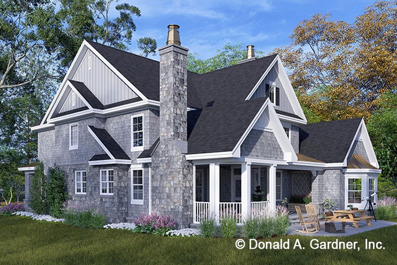 Home Plan - Exterior - Rear Elevation 1 for Craftsman House Plan #929-832 - 4 bed, 3.5 bath