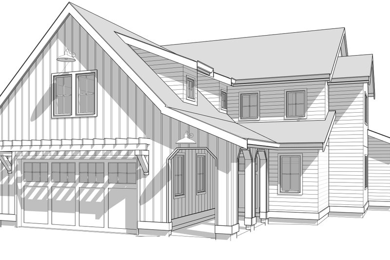 Home Plan - Exterior - Front Elevation 3 for Farmhouse House Plan #1114-64 - 4 bed, 2.5 bath