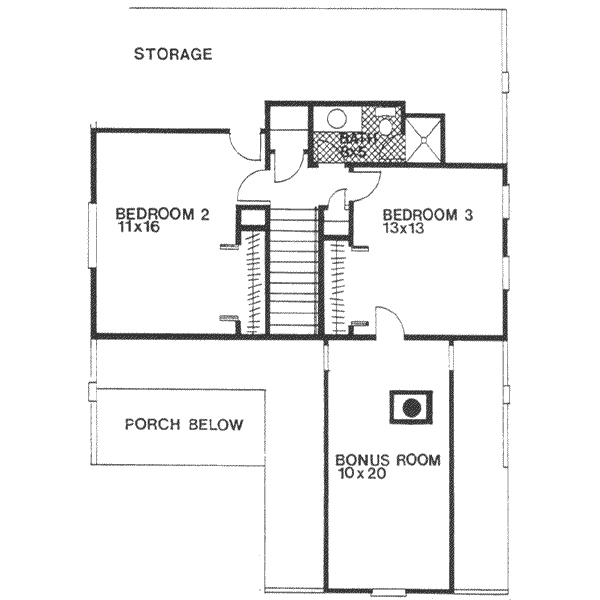Farmhouse Floor Plan - Upper Floor Plan #30-186