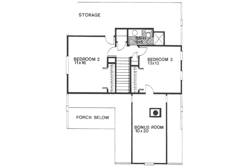 Architectural House Design - Floor Plan - Upper Floor for Farmhouse House Plan #30-186 - 3 bed, 2.5 bath