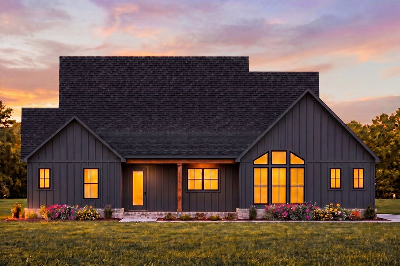 Dream House Plan - Exterior - Rear Elevation 1 for Farmhouse House Plan #1074-137 - 4 bed, 3.5 bath