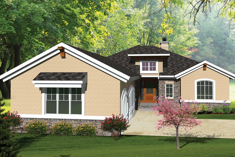 Dream House Plan - Ranch Exterior - Front Elevation Plan #70-1073