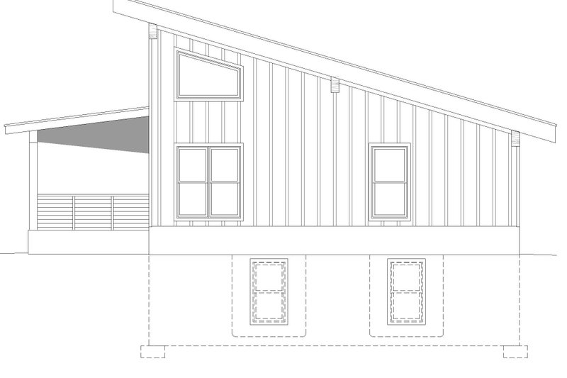 House Blueprint - Exterior - Other Elevation 1 for Modern House Plan #932-743 - 2 bed, 1 bath