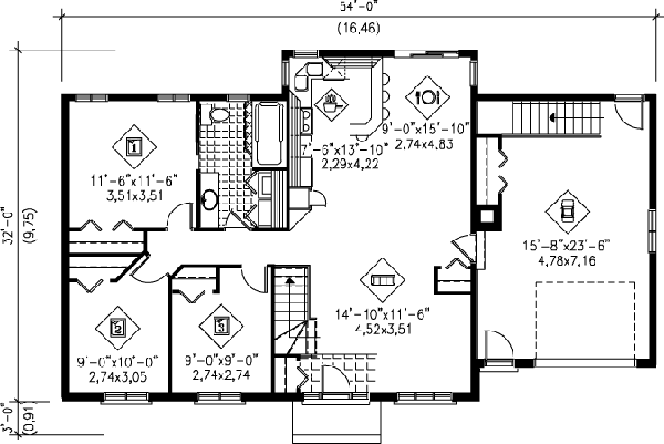 Ranch Floor Plan - Main Floor Plan #25-4106