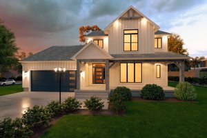 House Blueprint - Farmhouse Exterior - Front Elevation Plan #1111-6
