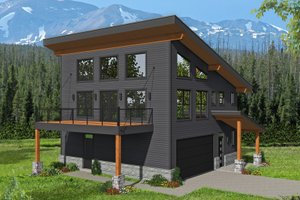 Contemporary Exterior - Front Elevation Plan #932-1032