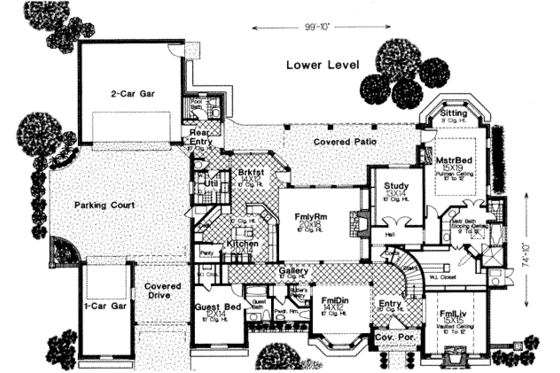 Floor Plan - Main Floor 1 for European House Plan #310-211 - 6 bed, 6.5 bath