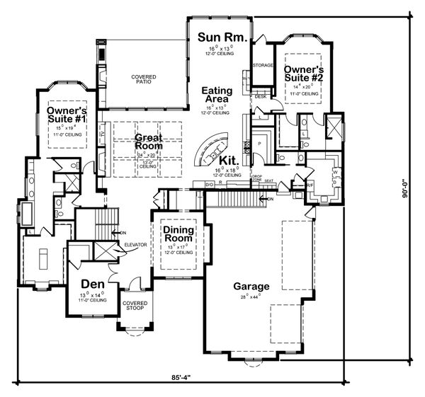 Home Plan - Traditional Floor Plan - Main Floor Plan #20-2408