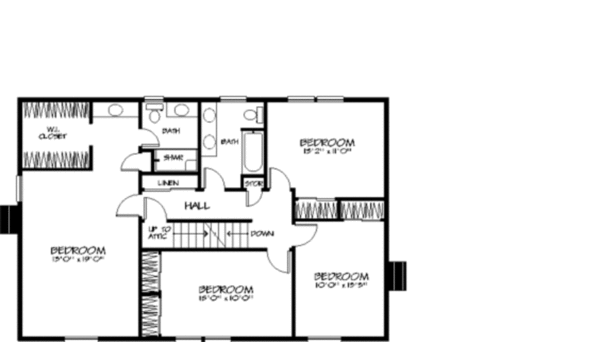 Country Floor Plan - Upper Floor Plan #320-415