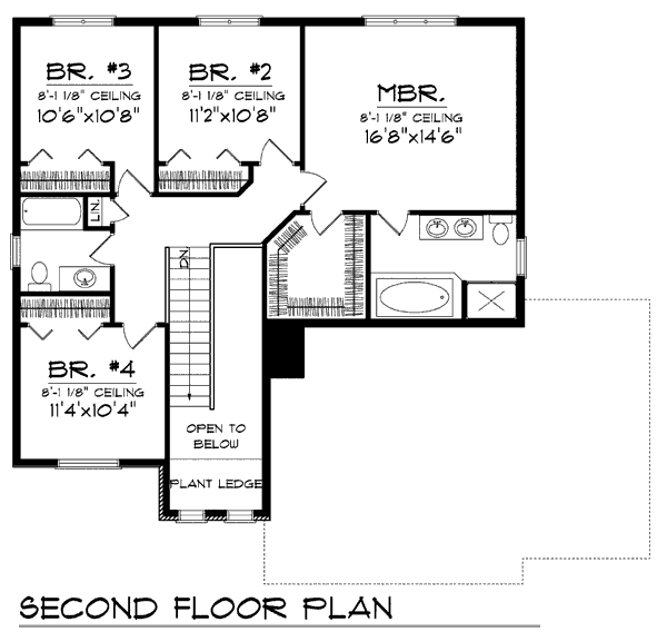 House Plan Design - Mediterranean Floor Plan - Upper Floor Plan #70-934