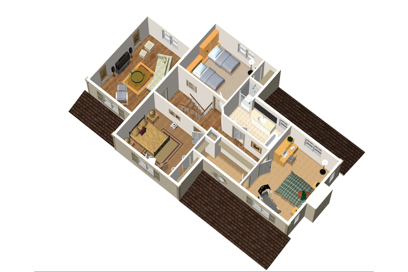 Dream House Plan - Floor Plan - Upper Floor 1 for Country House Plan #25-4682 - 3 bed, 1 bath