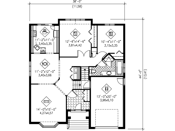 European Floor Plan - Main Floor Plan #25-4140