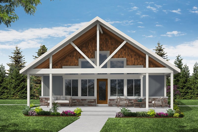 House Blueprint - Cottage Exterior - Front Elevation Plan #124-1420