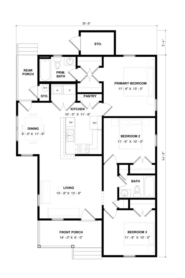 Home Plan - Floor Plan - Main Floor for Victorian House Plan #936-38 - 3 bed, 2 bath