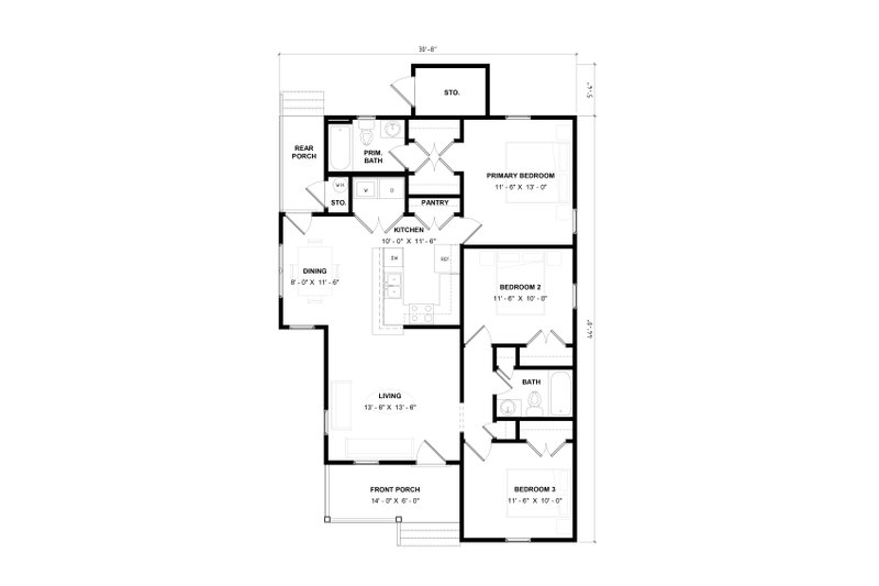 Home Plan - Floor Plan - Main Floor for Victorian House Plan #936-38 - 3 bed, 2 bath