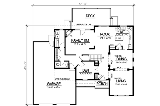 Floor Plan - Main Floor for Traditional House Plan #100-447 - 3 bed, 2.5 bath
